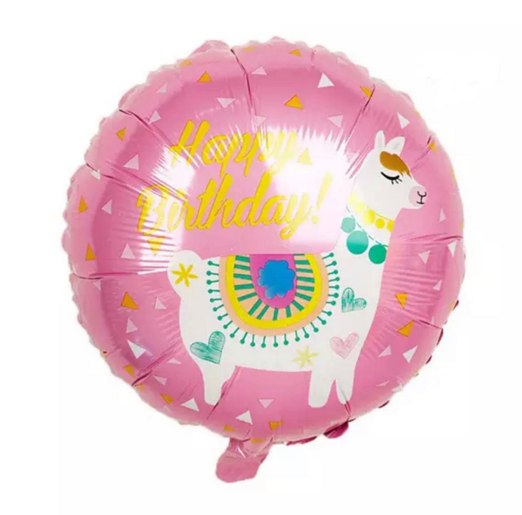 Folieballon Happy Birthday Lama