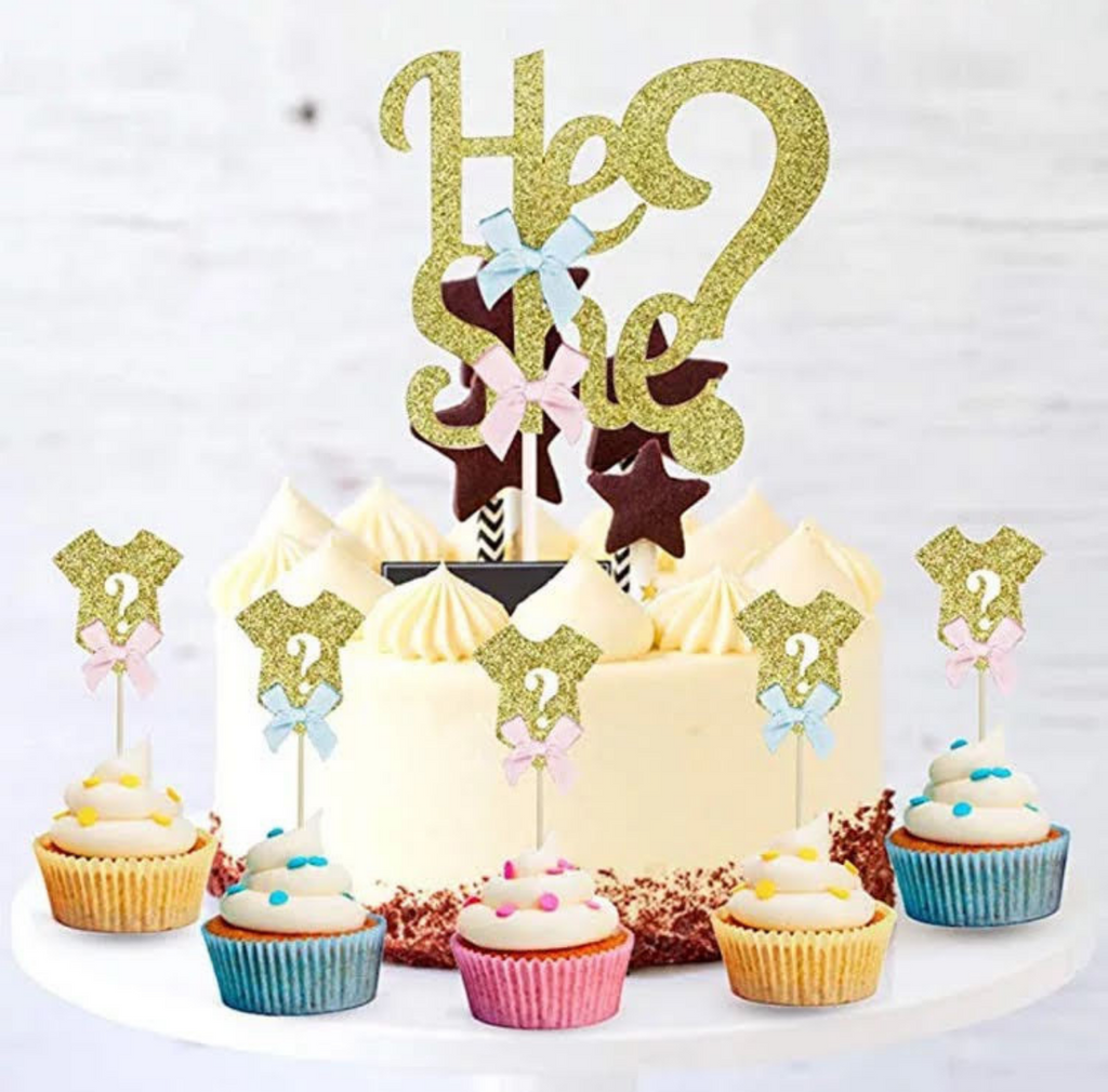 HeShe Cake Topper